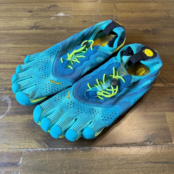 Vibram Shoes - Vibram FiveFingers V-Run Blue and Yellow Shoes
